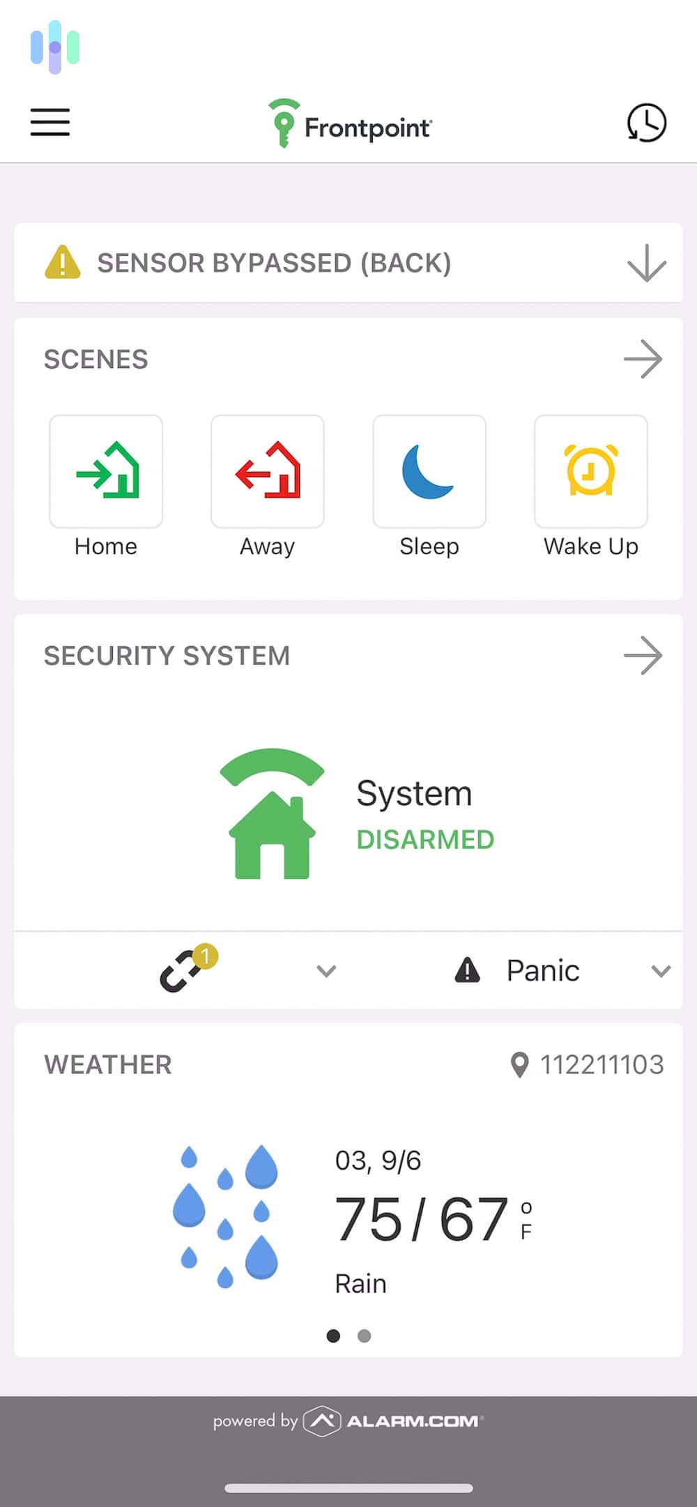 Frontpoint App Main Page Frontpoint App Main Page