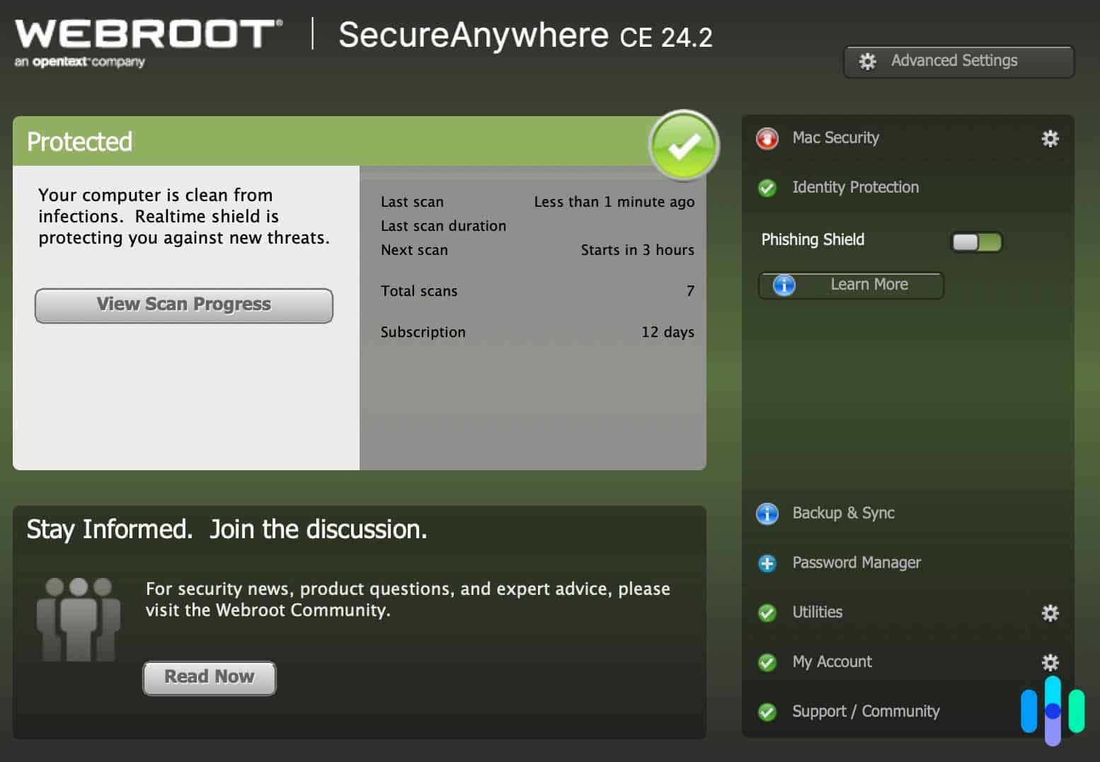 Looking at Webroot system scan results Looking at Webroot system scan results