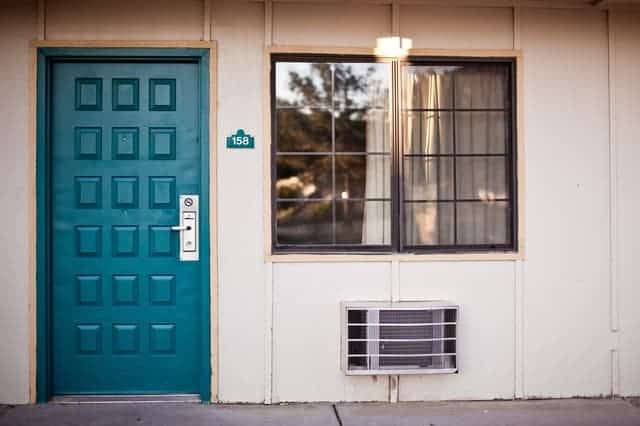 Motels Are More Likely To Get Robbed Motel room door and window