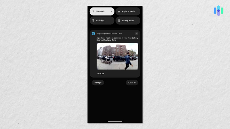 Ring Battery Doorbell package notification Here we are looking at a package notification from the Ring App