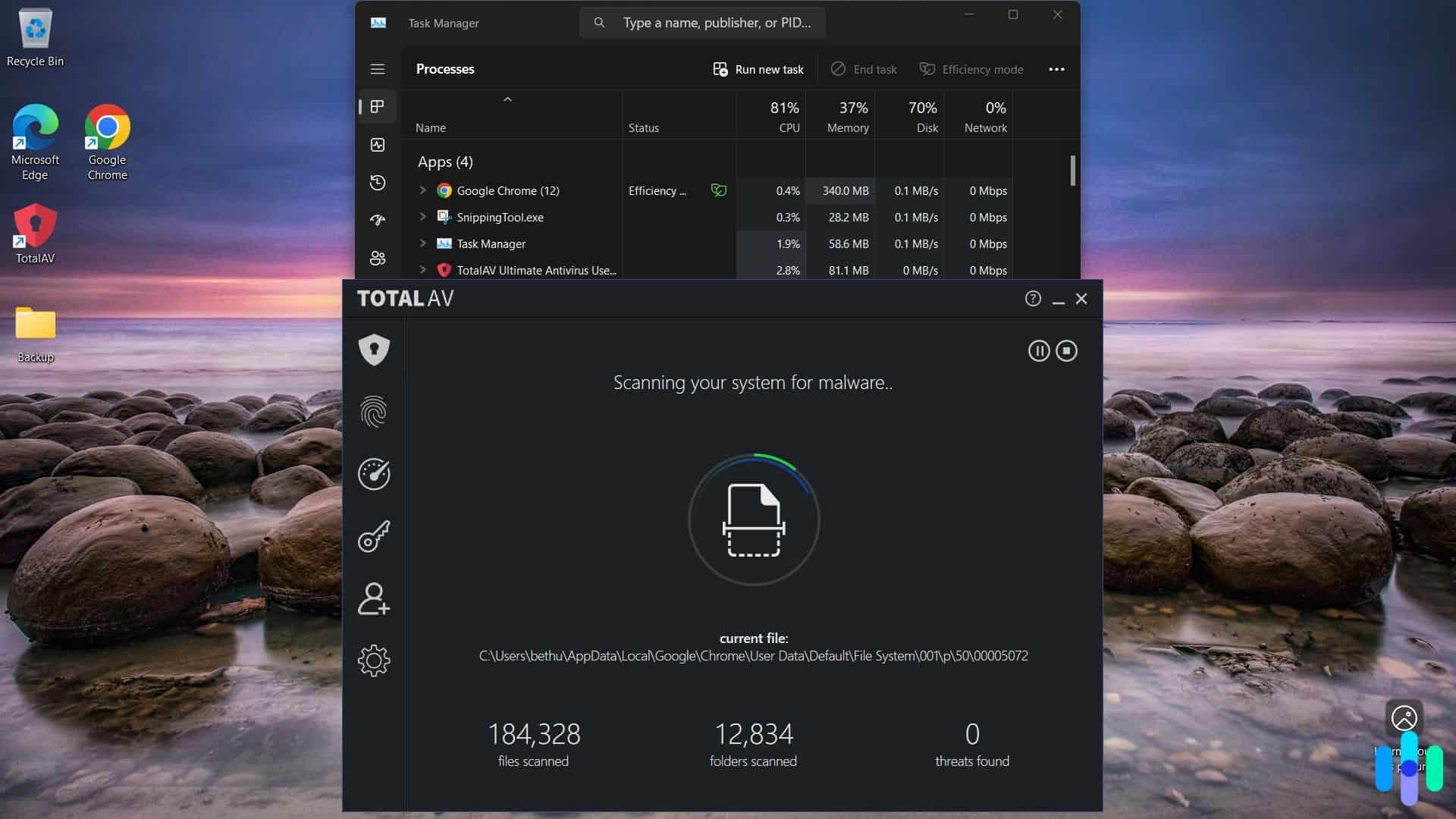 TotalAV barely had any impact on our device performance even while doing a System Scan TotalAV barely had any impact on our device performance even while doing a System Scan