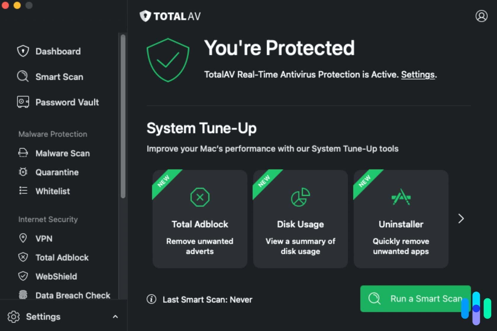 Total AV user interface Total AV user interface