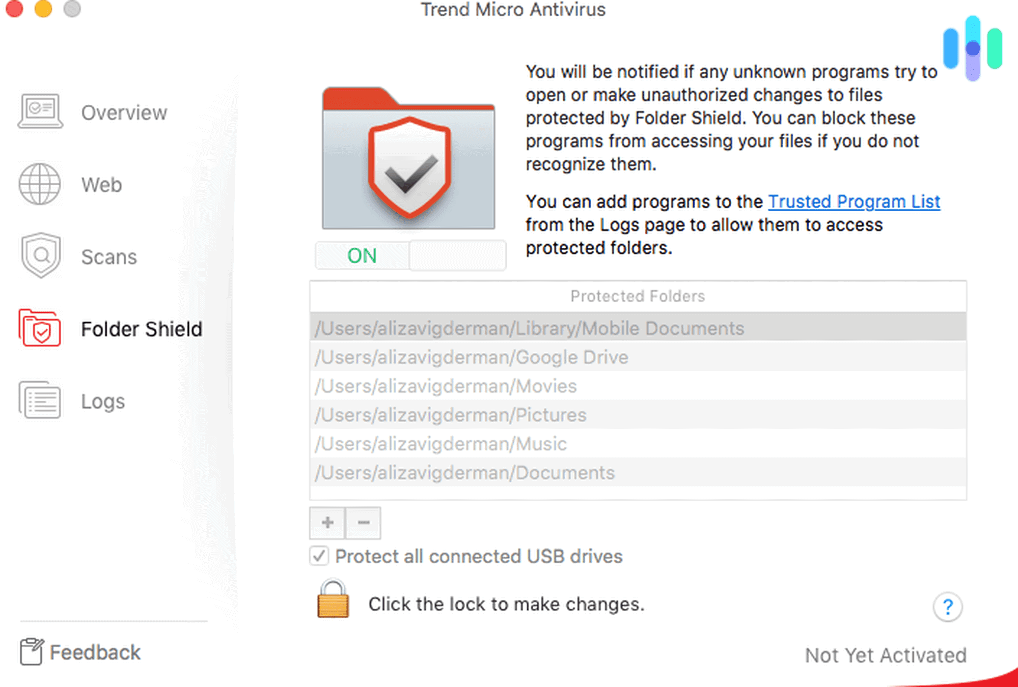 4_Trend Micro put our sensitive documents in a special folder where other apps couldn’t access them Trend Micro put our sensitive documents in a special folder where other apps couldn’t access them.