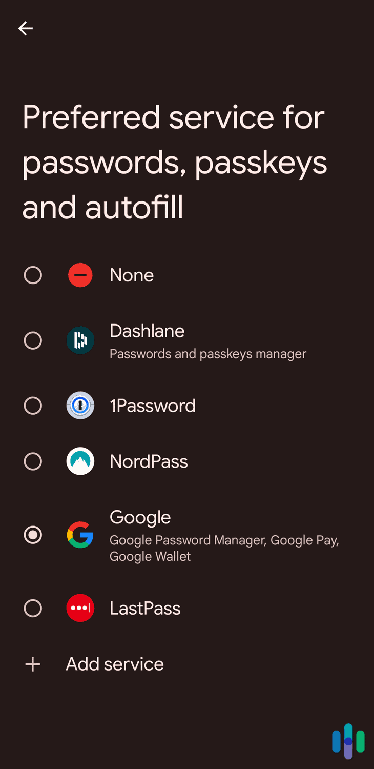 Changing the preferred password manager on our Android smartphone Changing the preferred password manager on our Android smartphone