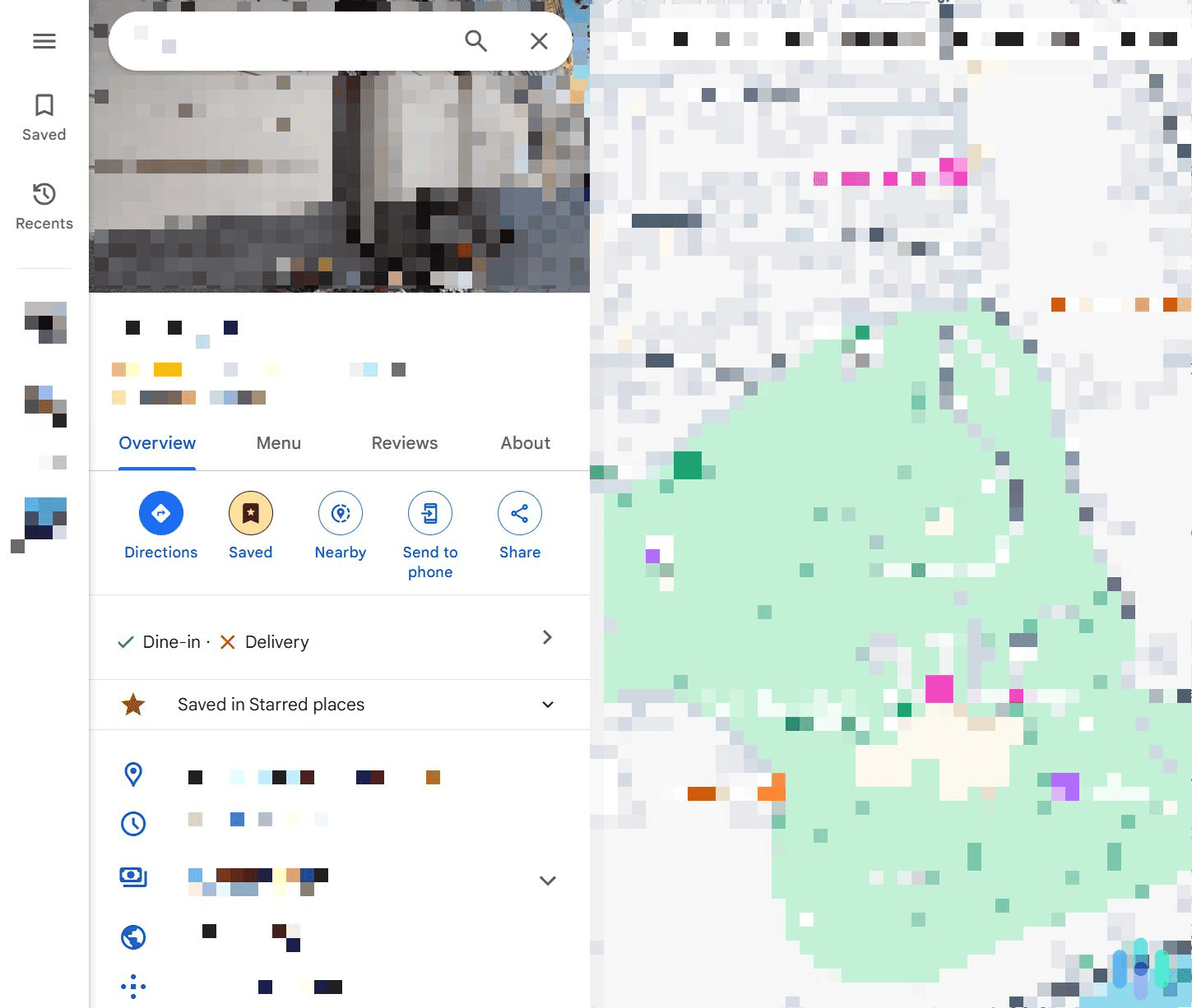 Click the main Google Maps menu icon in the top left. Click the main Google Maps menu icon in the top left.