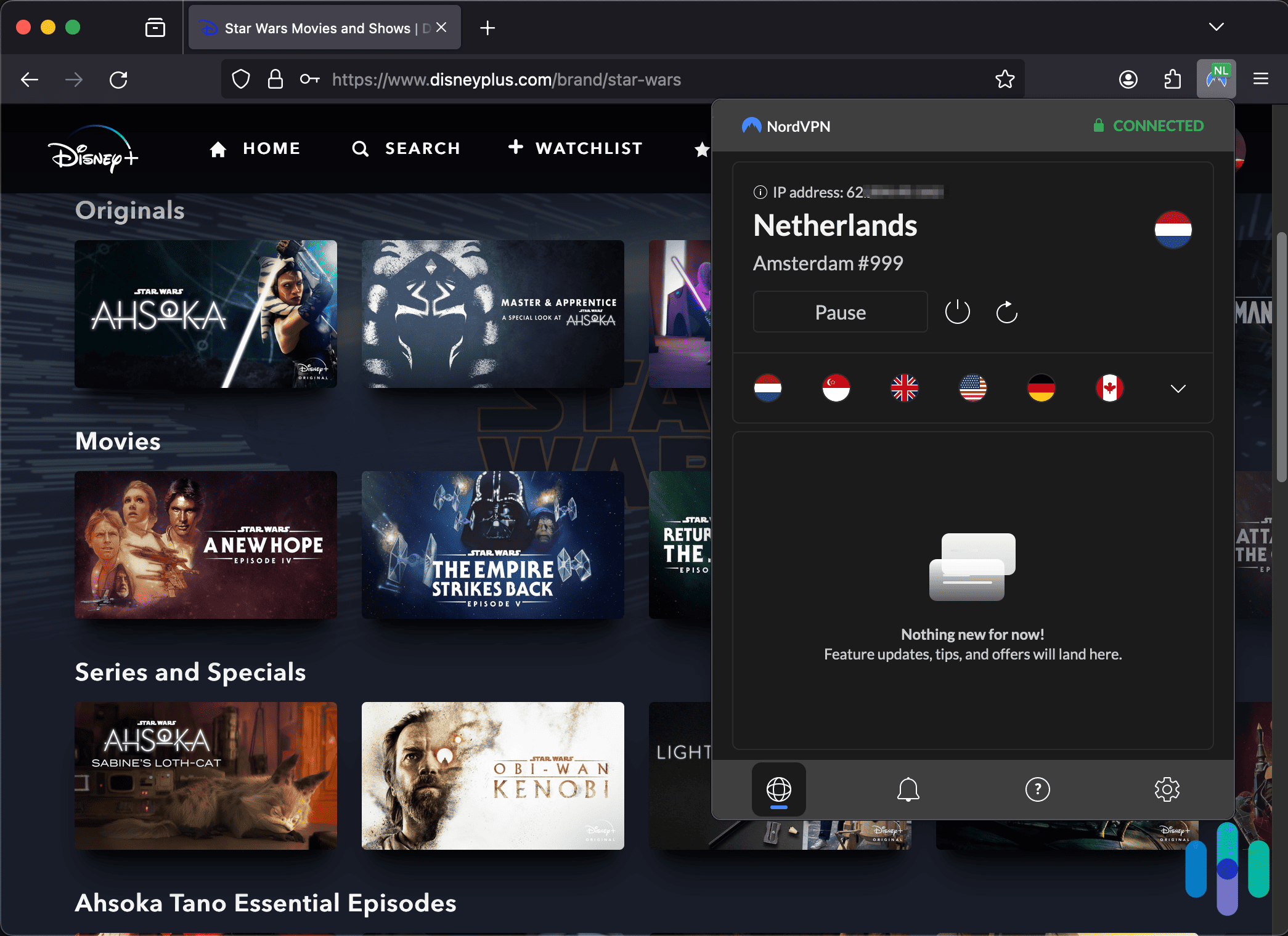 Browsing Disney Plus in the Netherlands using the Firefox NordVPN extension Browsing Disney Plus in the Netherlands using the Firefox NordVPN extension