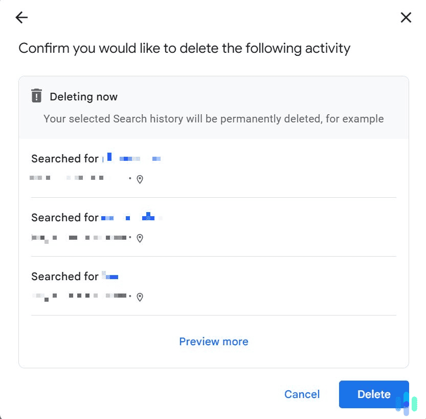 Finally, confirm the deletion request. Finally, confirm the deletion request.