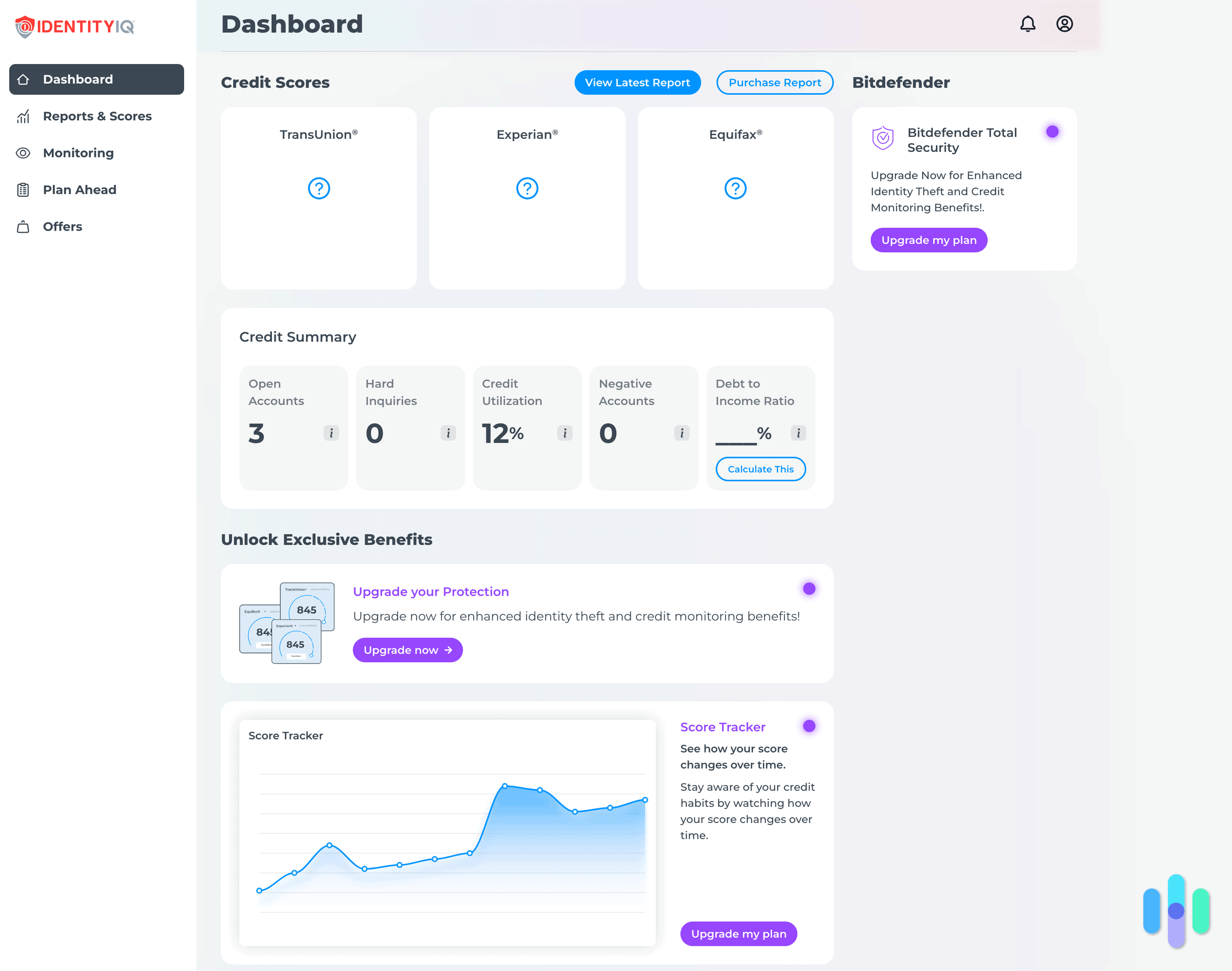 IdentityIQ’s dashboard makes it easy to get a handle on your credit. IdentityIQ’s dashboard makes it easy to get a handle on your credit.