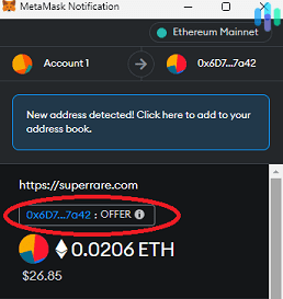 Metamask Wallet Confirmation on SuperRare Metamask Wallet Confirmation on SuperRare