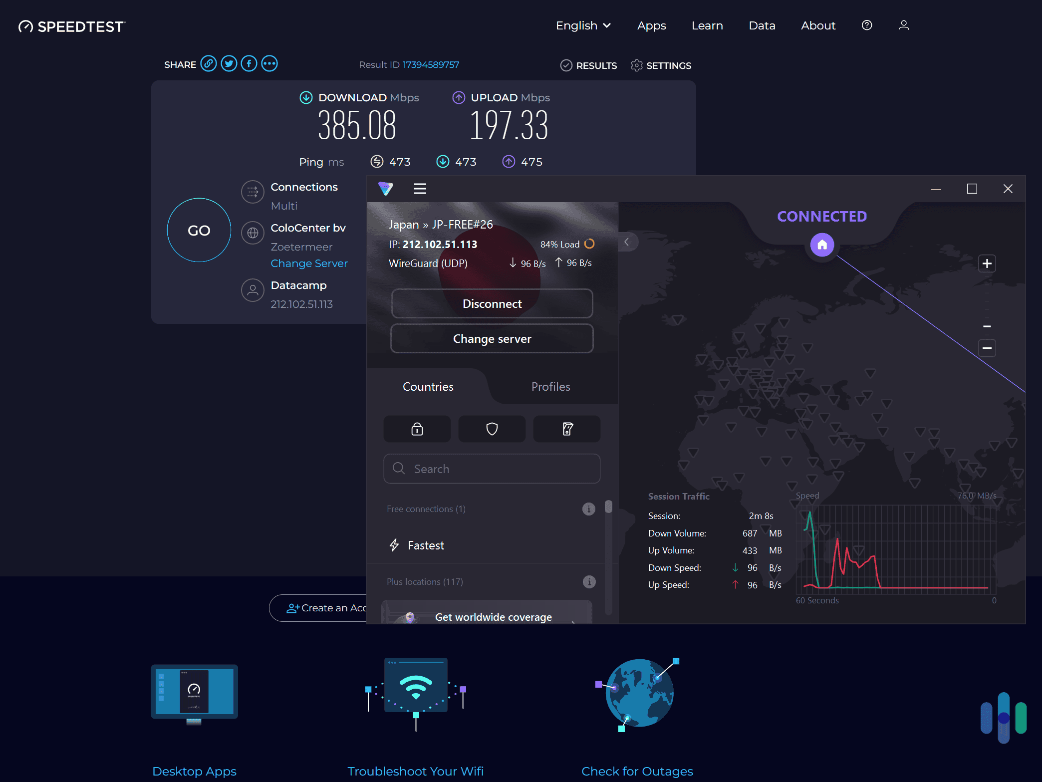 Proton VPN’s free servers performed really well in our speed tests. Proton VPN's free servers performed really well in our speed tests.