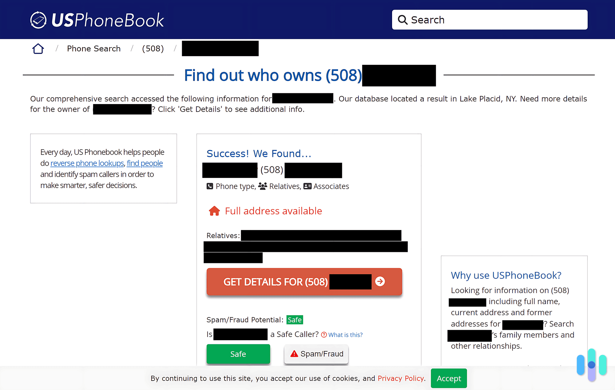 When we found our record, we needed to enter the page for our record to opt out of USPhoneBook. When we found our record, we needed to enter the page for our record to opt out of USPhoneBook.