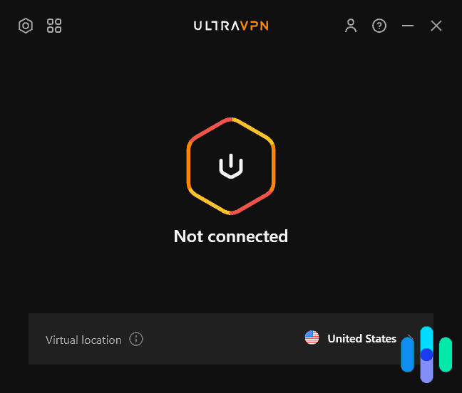 The UltraVPN Windows app The UltraVPN Windows app