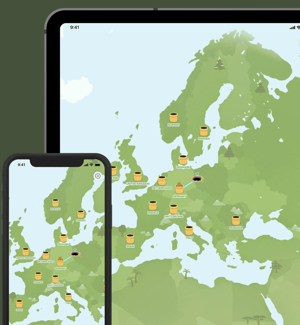 TunnelBear’s locations TunnelBear’s locations