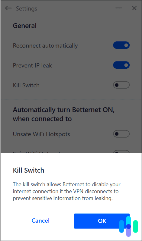 Turning on the kill switch Turning on the kill switch