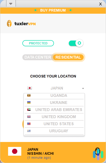 Tuxler VPN IP address locations Tuxler VPN IP address locations