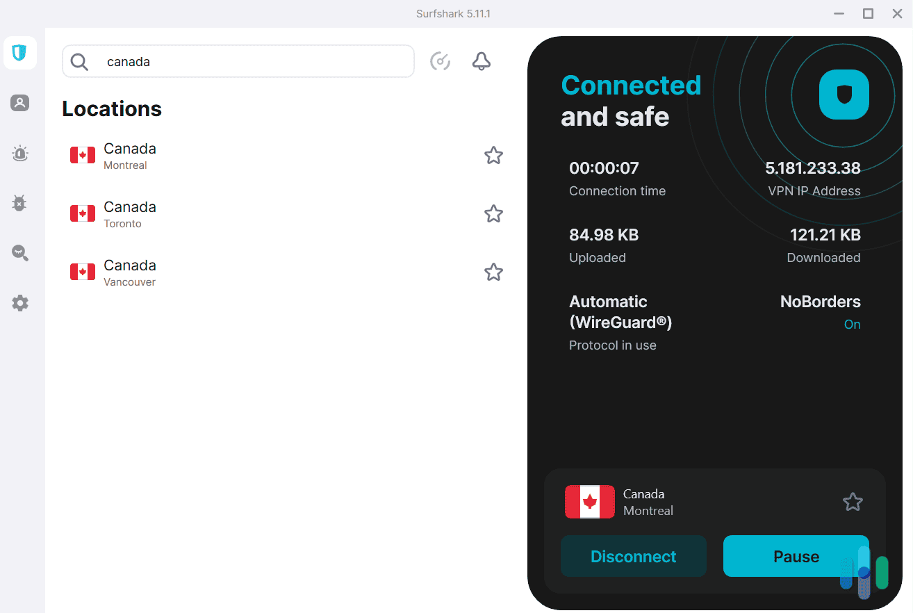 Using Surfshark to connect to a server in Montreal. Using Surfshark to connect to a server in Montreal.
