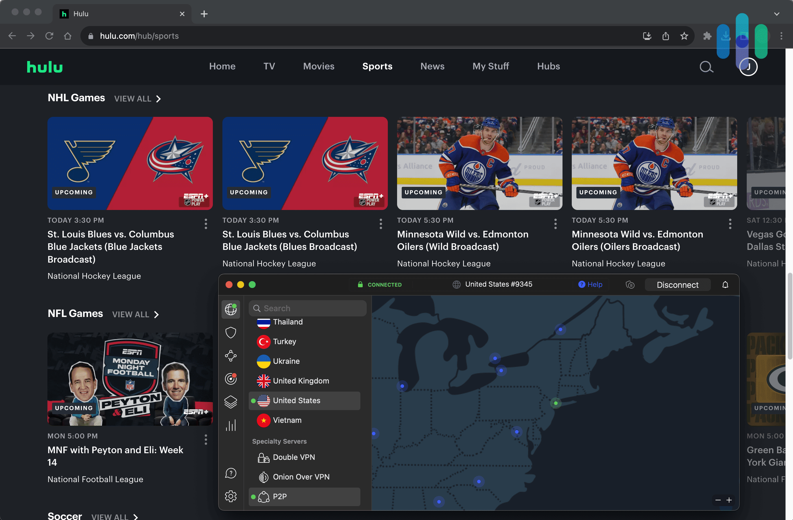 Watching Live Sports on Hulu with NordVPN Watching Live Sports on Hulu with NordVPN