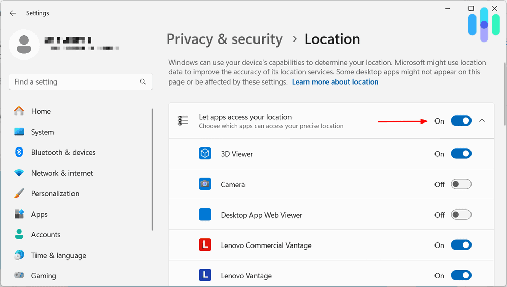 Windows location settings Windows location settings